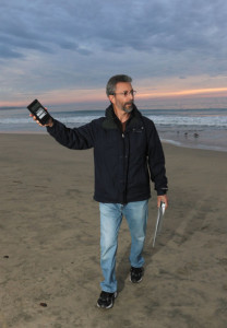 Steve Weiss taking radiation measurements Half Moon Bay