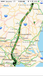 Radiation Levels on Bullet Train Tokyo to Koriyama
